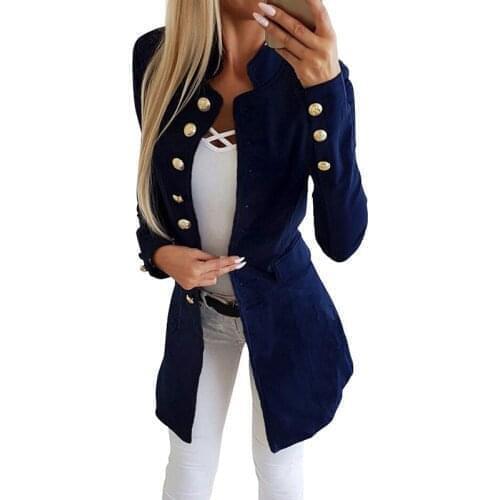 New Fashion Women Coat Solid Color Casual Slim Long Sleeves Buttons Jacket Suit Female Tops Clothes For Autumn Spring