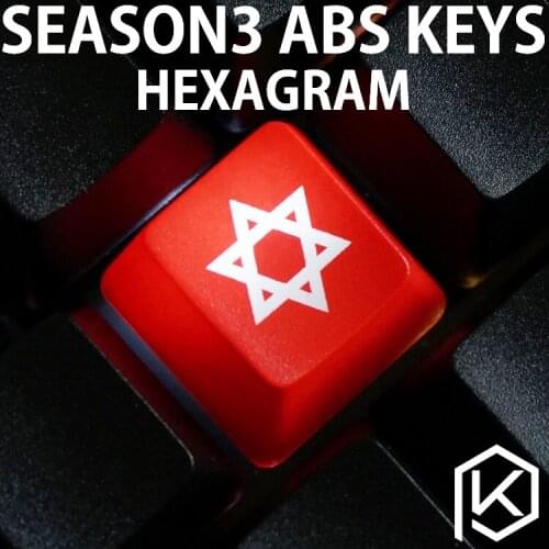 Novelty Shine Through Keycaps ABS Etched, light,Shine-Through hexagram oem profile red black