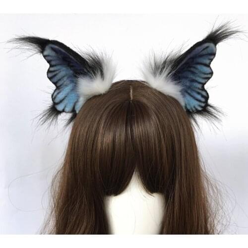 New Original Designing Butterfly Printing Hairhoop Headband Hand-Made Work Hair Hoop Costume Accessories Custom Made