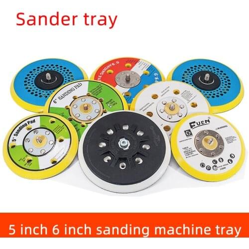 Pneumatic Dry Grinder Tray 5 Inch 6 Hole Grinder Grinding Head Accessories Auto Putty Flocking Sandpaper Machine Sticky Disk