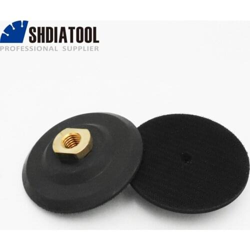 SHDIATOOL 2pcs inch 5/8-11 thread backer medium hard 100MM back pads for polishing discs
