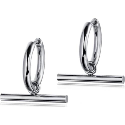 Simple Punk Stainless Steel Hoop Earrings For Man Trendy Ear Jewelry Gift Drop Shipping