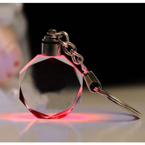 R3MD LED Vehicle Key Ring Colorful Luminous Keyring Key Holder Crystal Light Changing Creative Gift for friends Family