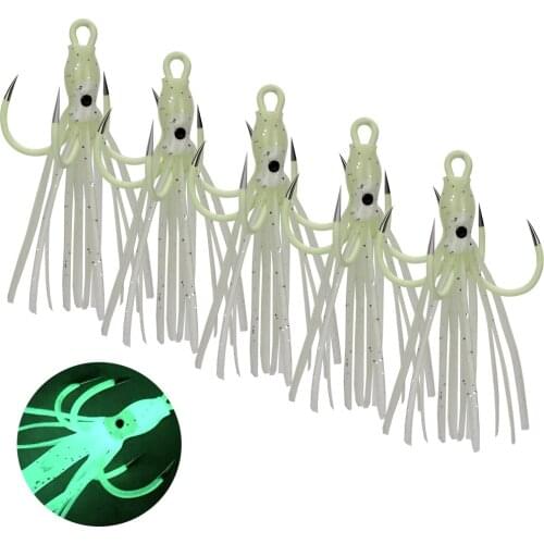 Fishing Luminous Four Claw Hooks Octopus Squid Lures for Fishing Glow in The Dark Fish Hook Accessories