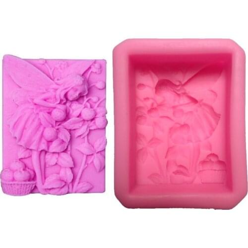 3 inch Fairy Flower Angel with Wing 3D Silicone Soap Mold Craft Art Mould Candle Making Mold Handmade Soap Mold Soap DIY Tool