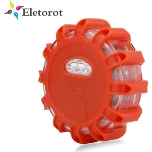 LED Road Safety Flare Flashing Warning Light Roadside Flares Emergency Disc Beacon With Magnetic Base For Car Marine Boat