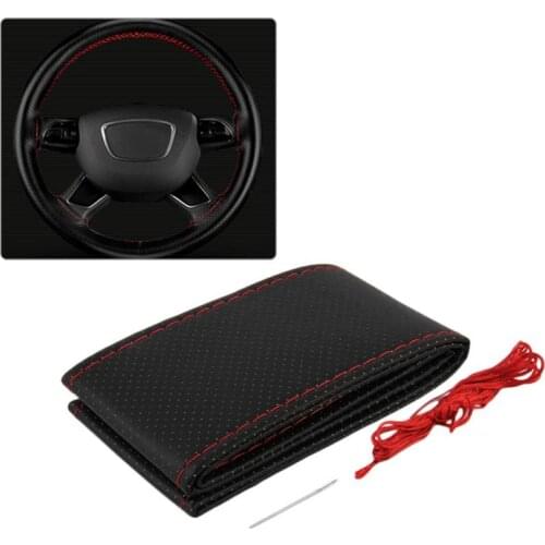 DIY Texture Soft Auto Car Steering Wheel Cover With Needles And Thread Artificial Leather Car Covers Hot Car-styling Car Goods