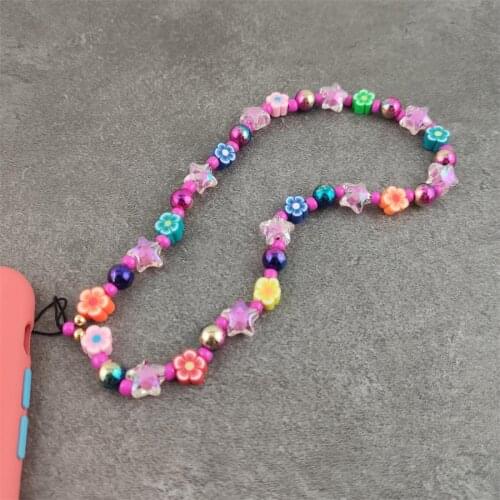 Tik Hot Mobile Phone Straps Multi-function Hanging Hand Rope Lanyard for iPhones Keys USB Cell Phone Fimo Flower Lanyard