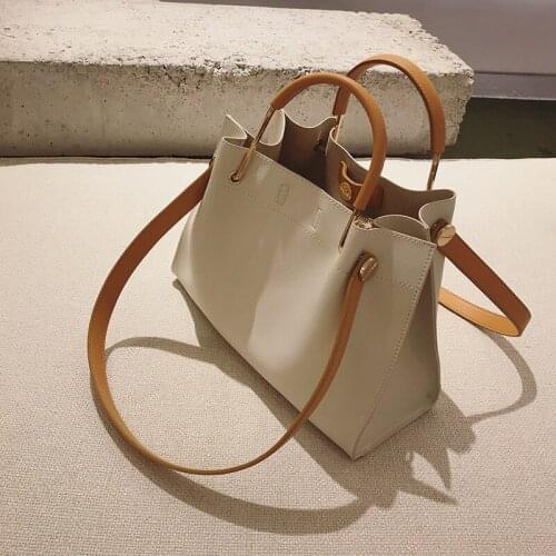 Hot new Tote bag female 2019 female handbag autumn fashion simple shoulder bag handbag top quality famous design soft leather