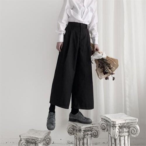 Spring and Autumn ladies black nine super loose slim trim long wide leg pants A version of sleeve legs straight pants