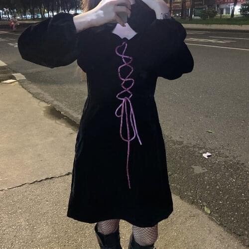 Two-piece Retro Gold Velvet Black Dress And Contrast Straps Fashion Sexy Mini Club Dresses For Autumn Winter