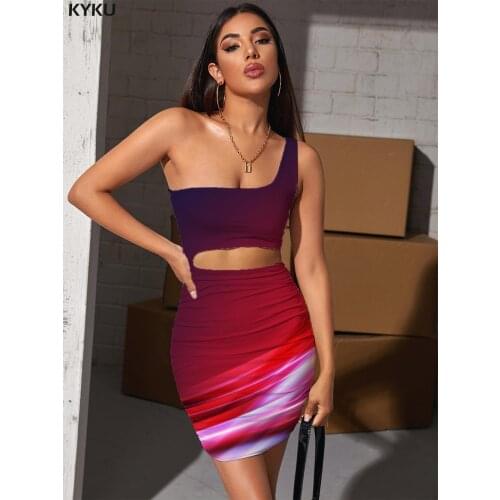 KYKU Abstract Dress Women Art 3d Print Psychedelic Bodycon Dress Novel Halter Sleeveless Womens Clothing Summer Beach Boho