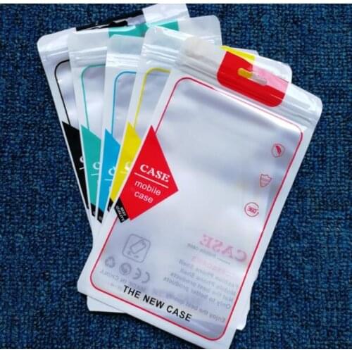 100Pcs 12*21cm 5 colors Plastic Zip Lock Cell Phone Case Bags Mobile Phone Shell Packaging Zipper Pack For iphone 7 plus