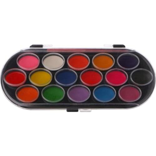 16Pcs Watercolor Palette Brush Set Painting Tray Craft Drawing Art Mini Kid Gift