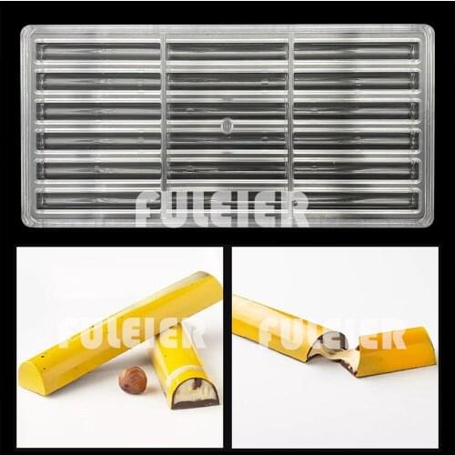 18 Holes Cylinder Stick Chocolate Molds Polycarbonate Baking Candy Mould Confectionery Cake Decoration Tool