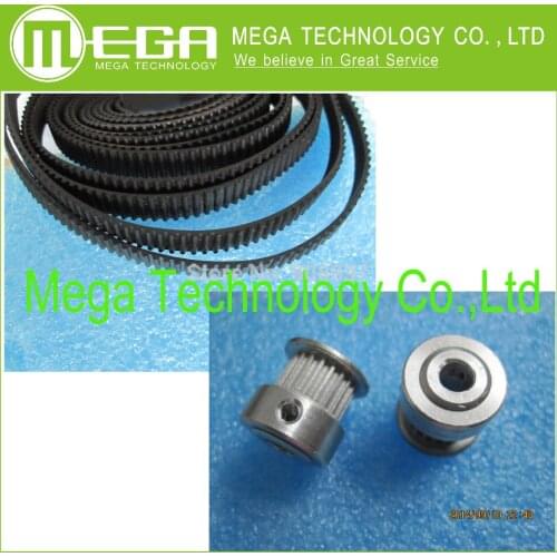 2Pcs 20-GT2-6 GT2 Pulley And 2m GT2-6mm Open GT2 Belt for 3D printer