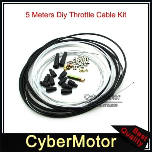 5 Metres Motorcycle Diy Throttle Cable Kit Nipples Ferrules For Pit Dirt Bike Motocross