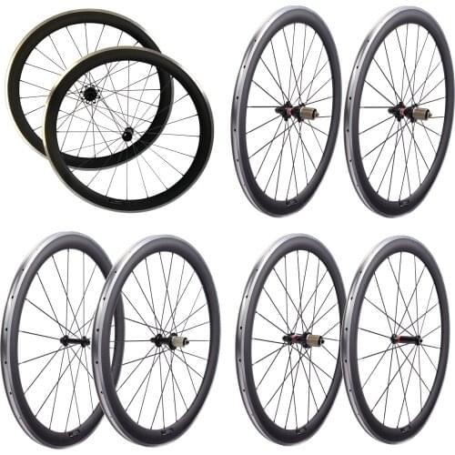 700CAlloy Brake Track Carbon Wheels 50mm Depth Clincher 23mm Wide Road Bicycle Wheels with 20H or 24H V-brake Hub