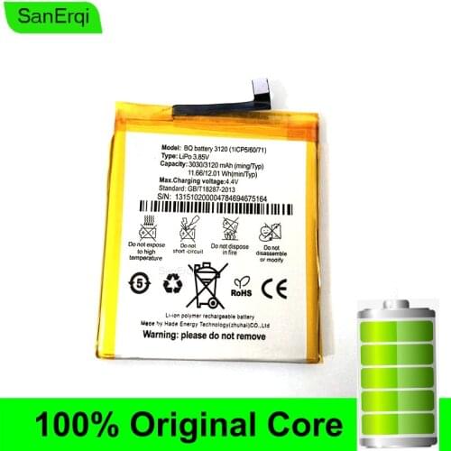 For BQ Aquaris M5 Battery 3120(1ICP5/60/71) 3120mAh Battery Batterie Bateria SanErqi