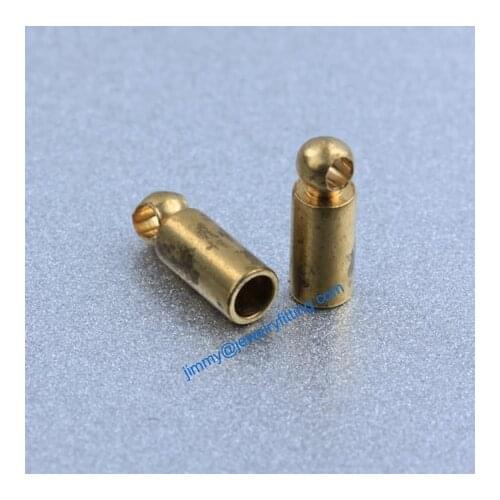 Jewelry Accessories Raw Brass end cap crimp beads cap end beads End caps for laether cord 2.5*7mm