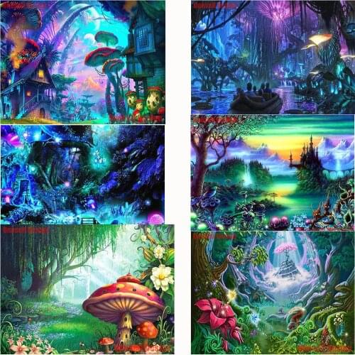 New 5d diamond embroidery full set Magic forest diy diamond mosaic Magic forest beaded embroidery decoration home wall sticker