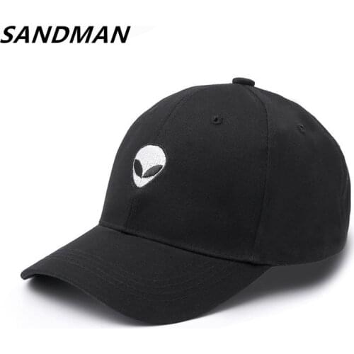 New Fashion Aliens Snapback Cap Outstar Saucer Space E.T UFO Fans Black Fabric Baseball Cap Hip Hop Hat Dad Hat for Men Women