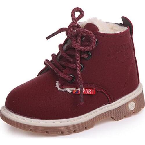 Autumn Winter Child Casual Cotton Boots Kids Non-slip Keep Warm Martin Snow Boots Boys Sneakers Baby Shoes