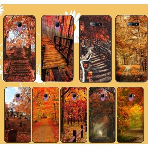Falling autumn leaves pattern Phone Case For Samsung galaxy S 9 10 20 A 10 21 30 31 40 50 51 71 s note 20 j 4 2018 plus