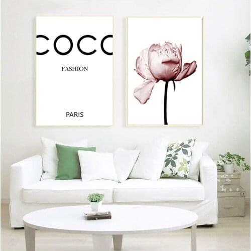 Peony Flower Wall Art Print Fashion Art Poster Blush Pink Canvas Prints Painting Nordic Decoration Living Room Home Decor