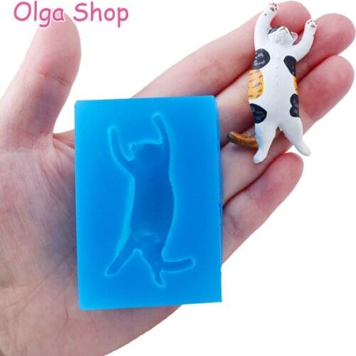 DYL568 53.6mm Cat Flexible Silicone Mold - Animal Mold Fondant Cake Decorating Tools, Cookie Biscuit, Chocolate, Resin Clay