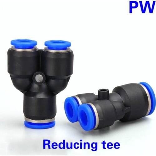 Pipe Fittings Plastic Pneumatic Connector Quick Connector for Air Water Connection PW Connection 4 6mm 8mm 12mm Y-shaped
