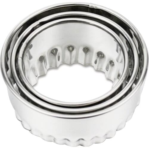3pcs Stainless Steel Dumpling Wrapper Mold Kitchen Cookie Doughnut Muffin Scone Sandwich Bread Crust Cutter Dumplings Cutter