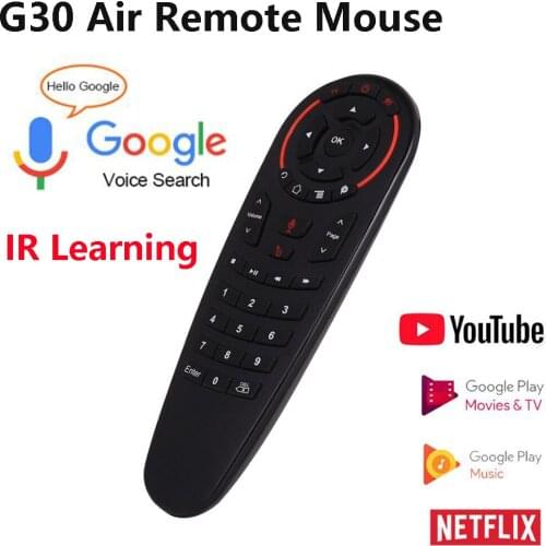 G30 G30S voice flying mouse USB2.4G intelligent voice remote control gyroscope Air mouse IR learning