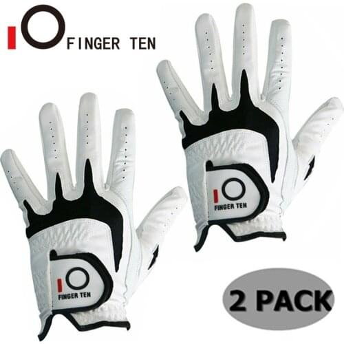 PU Leather Right Hand Golf Gloves Men All Weather Grip Soft Durable Left Hand Lh Rh 2 Pack/Set Golfer Player White Drop Shipping