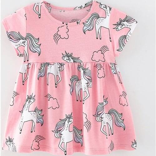 Quality Cotton Infant Bebe Kids One-piece A-Line Dresses for Girls Summer Casual Beach Dress Children Clothing Baby Girl Clothes