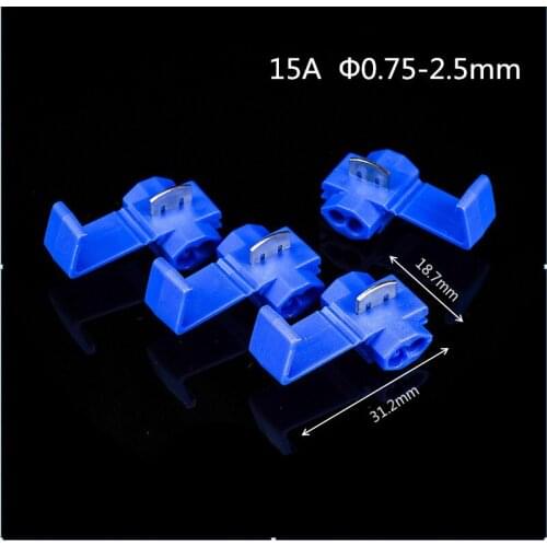 Line Connector Terminal Joint Blue Red Quick Connection Clip Wire Crimp Splitter Lip Break Clamp Strip-free Soft Distributor