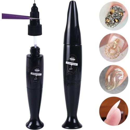 10ml 4 in 1 Glue For False Nail Tips Builder UV Gel Nail Art Gel Poilsh Decoration Adhesive Glue Caulking Needle Tools PP953