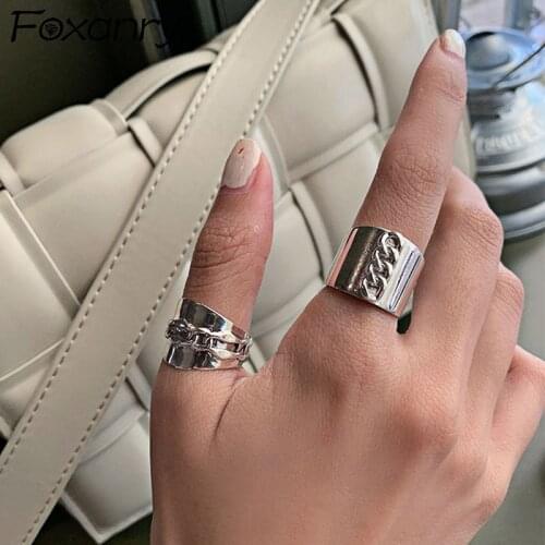 Evimi 925 Sterling Silver Width Rings New Fashion Vintage Punk Geometric Handmade Irregular Jewelry Party Gifts for Women