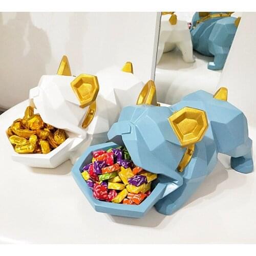 Creative Bulldog Candy Box Decoration Lucky Dog Creative Entrance Concealer Disk Door Shoe Cabinet Key Storage Box Best Gift
