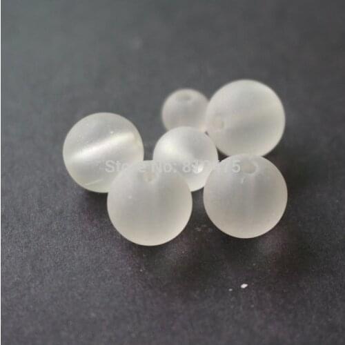 6 8 10mm Matt white Beads Glass Beads Round Fashion Jewelry accessoires Wholesale and Retail