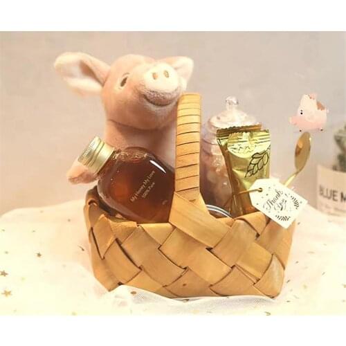 Mini Wooden Plant Rattan Box Basket Sundries Organizer Gifts Holder Container
