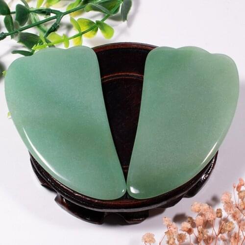 Guasha Massage Set Jade Green Aventurine Facial Massager Equipment Muscle Head For Neck