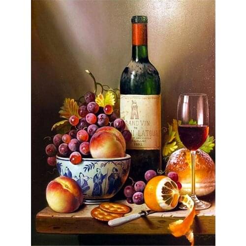 Fruit Kitchen Printed Canvas 11CT Cross Stitch DIY Embroidery Kit DMC Threads Handmade Handicraft Knitting Sewing Design Sales