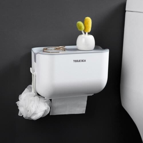 Wall Mount Tissue Box Waterproof Bathroom Shelf Shower Caddy Toliet Paper Holder Storage Box Napkin Holder Bathroom Organizer