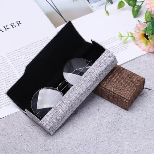 New Unisex Vintage Square Glasses Box Sunglasses Linen Folding Eyewear Case Optical Handmade Storage Retro Glasses Case