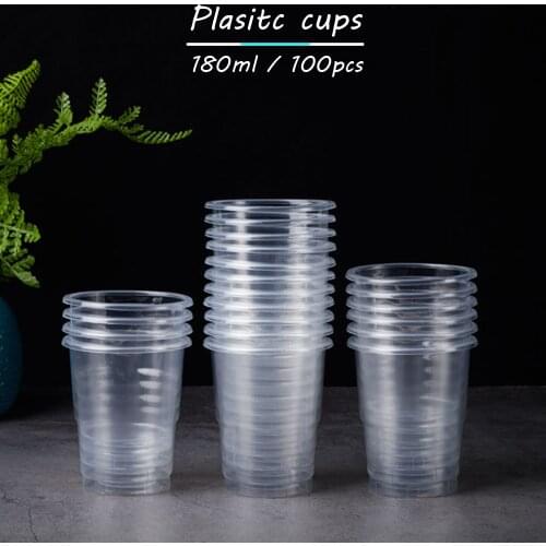 180ml Clearing Disposable Drinking Plastic Party Cups,Transparent Ice Tea, Juice, Soda, Coffee Glasses for Party, Picnic, BBQ