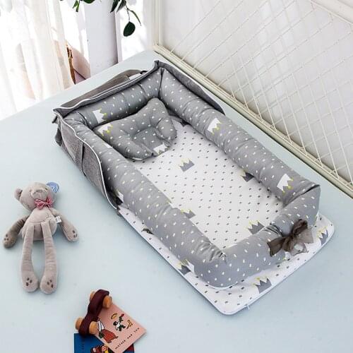 Baby Crib Toddler Bed Portable Bassinet Cotton Fabric Baby Bed Baby Nest Bed Portable Crib Travel Bed