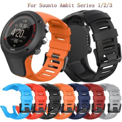 24mm fashion Soft Silicone Strap For Suunto Ambit Series 1/2/3 Watchband For SUUNTO AMBIT 1/2/2S/2R/3P/3S/3R classic Watch Bands