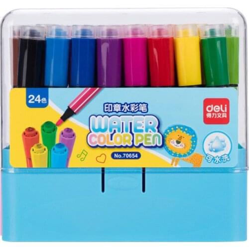 Stamp Watercolor Pen 24 Color 70654 Children Painted Brush Watercolor Pen Office supplies classroom stationery