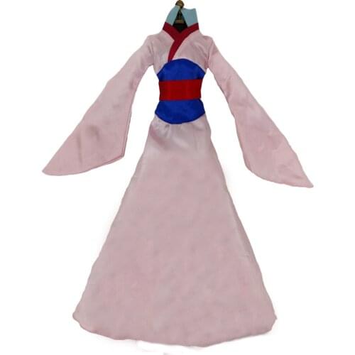 Handmade Exotic Pink Long Dress Fairy Tale Classic Gown Skirt Clothes For 17" Doll Dollhouse Accessories Baby Kids Toy